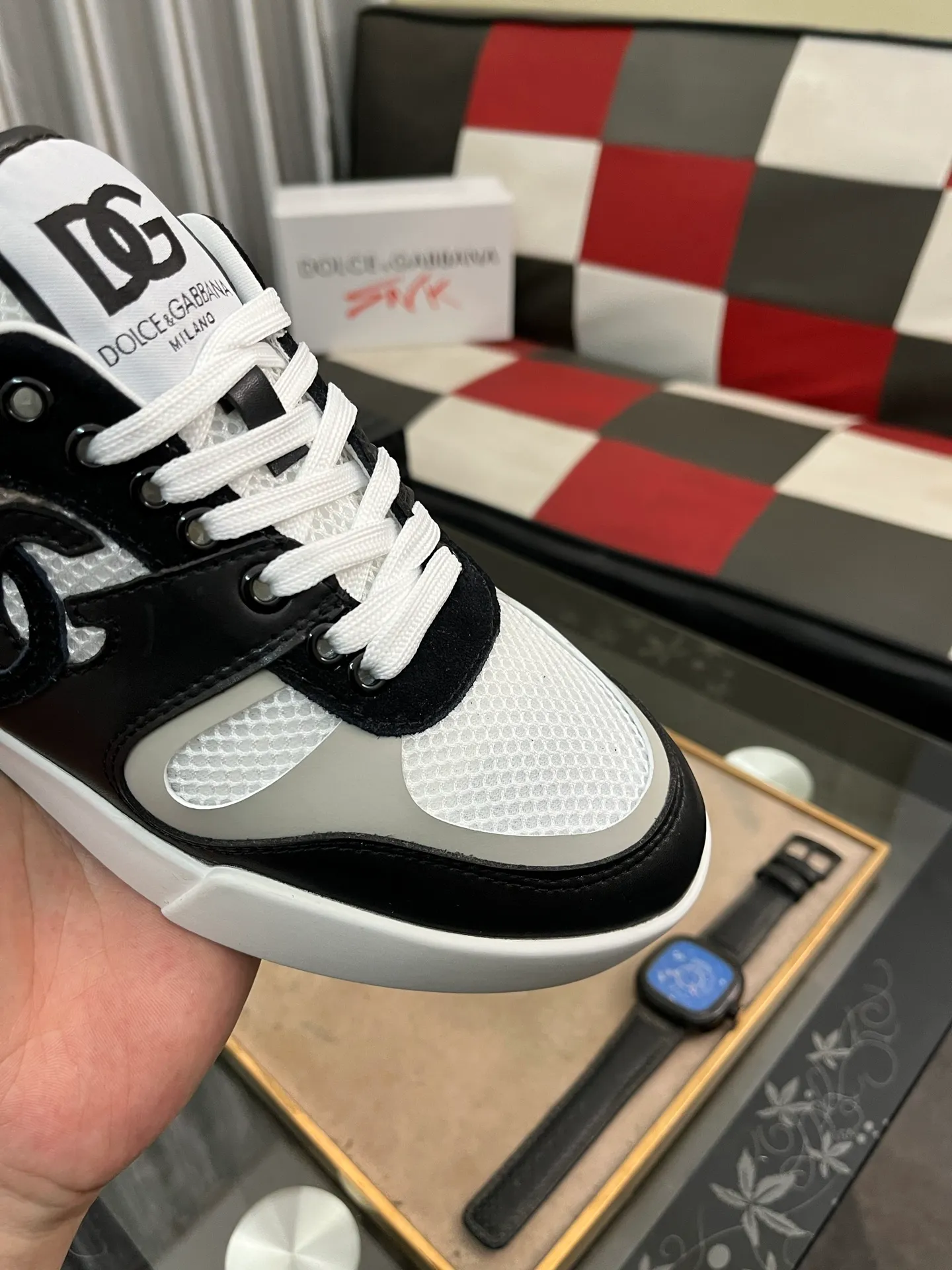 Men's shoes 💰440⌚️⌚️【DG～】Men's casual shoes are on sale at the same time 🔶🔷🔜The upper is made of cowhide stitching fabric ➕Mesh lining, comfortable and breathable, sole: original comfortable and wear-resistant outsole, ⚠️The real thing📱Photographed🎬The real thing is better📢📢📢Number: 35-46